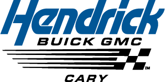 Hendrick Chevrolet Logo - Blue sans-serif type over black type and racing flag