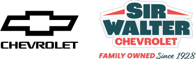 Sir Walter Chevrolet Logo - Dark green and red sans-serif type over red and dark green tagline and Chevrolet logo to left