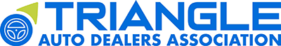 The Triangle Auto Dealers Association Logo - Blue sans-serif type with wheel icon to left